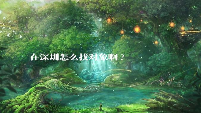 在深圳怎么找对象啊?