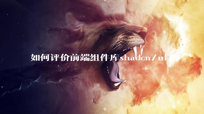 如何评价前端组件库shadcn/ui?